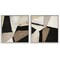 Stupell Industries Neutral Fragmented Geometric Shapes 2pc Framed Giclee Set By Susan Jill